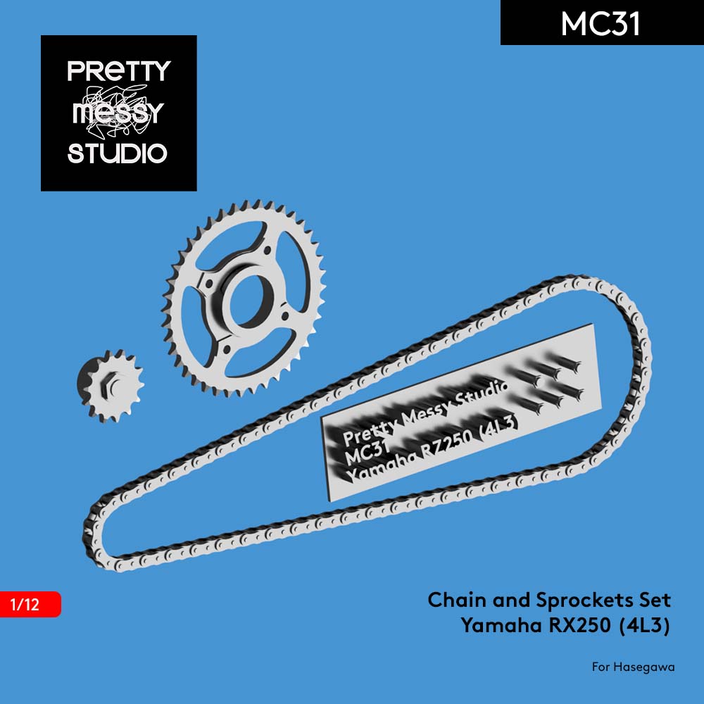 Hasegawa 1/12 Yamaha RZ250 (4L3) Detail-up Chain and Sprockets set – Pretty  Messy Studio