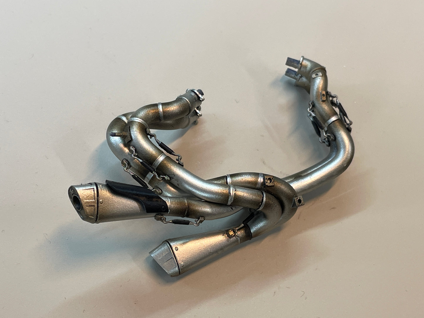 Full System Titanium Exhaust Set For Tamiya 1/12 Ducati Superleggera V4