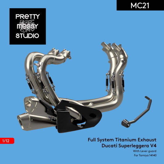 Full System Titanium Exhaust Set For Tamiya 1/12 Ducati Superleggera V4