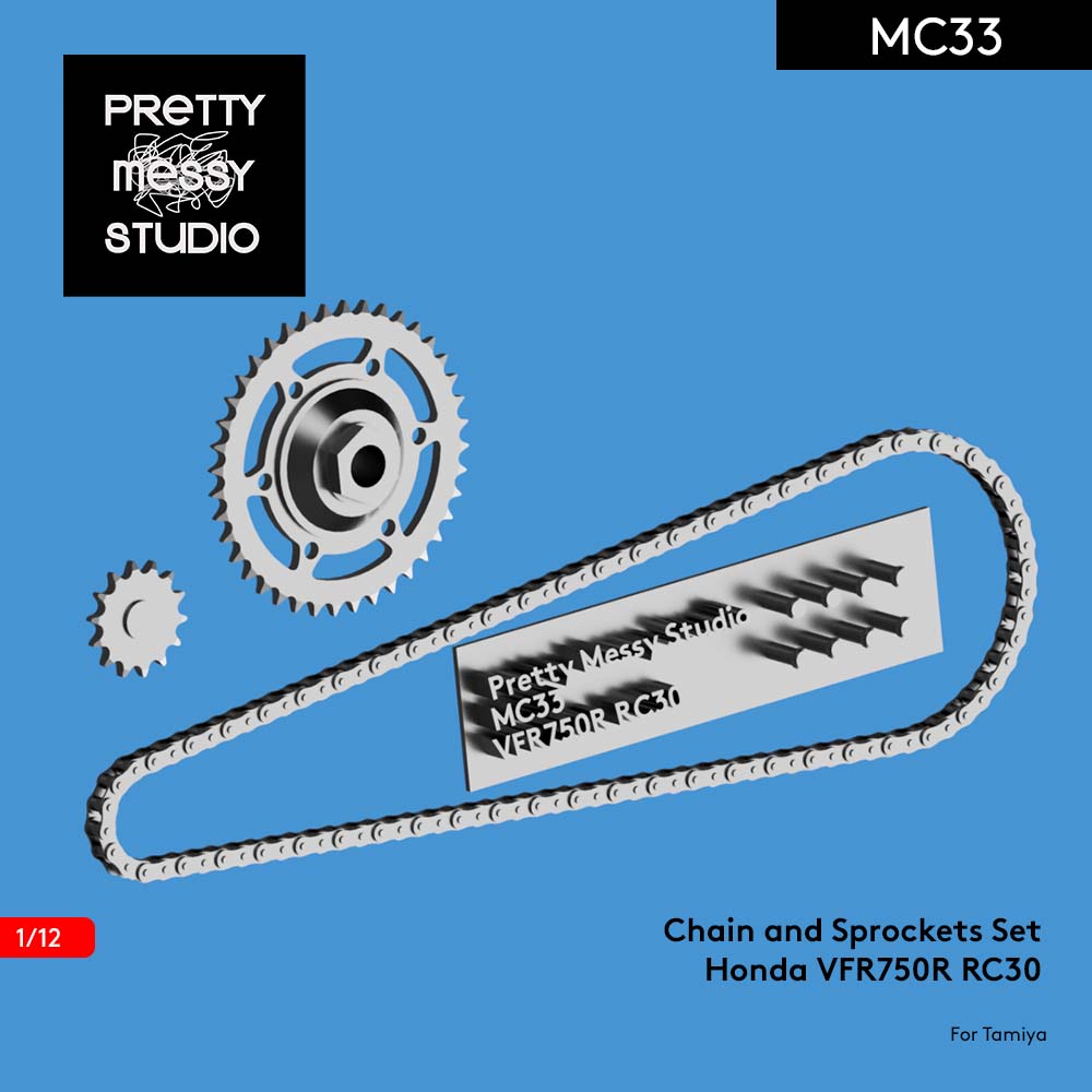 Tamiya 1/12 Honda VFR750R RC30 Detail-up Chain and Sprockets set