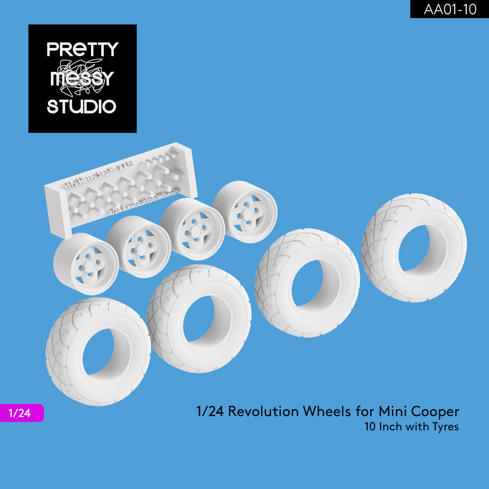 1/24 Revolution Wheels and Tyres 10 inch set