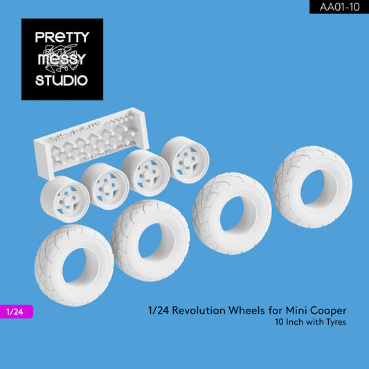 1/24 Revolution Wheels and Tyres 10 inch set