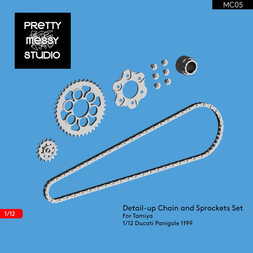 Tamiya 1/12 Ducati Panigale 1199S Detail-up Chain and Sprockets set