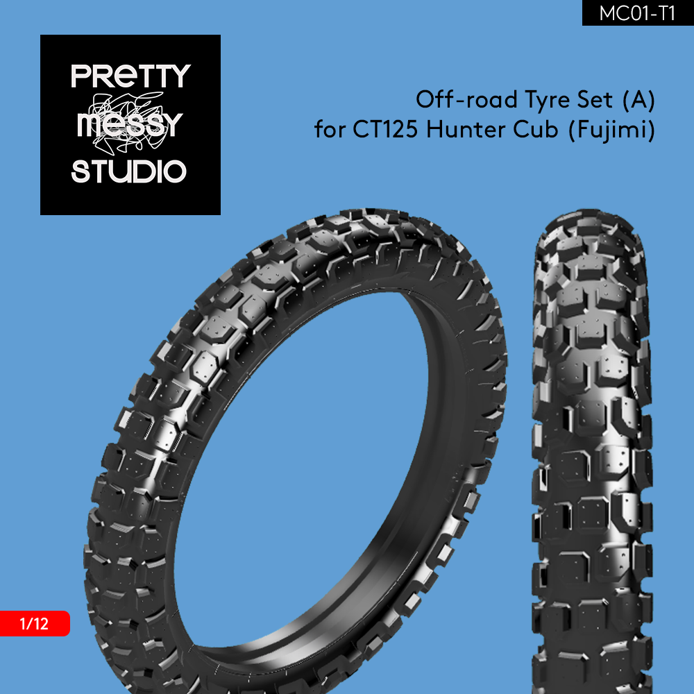 Fujimi 1/12 CT125 Hunter Cub Off-road Tires Style A