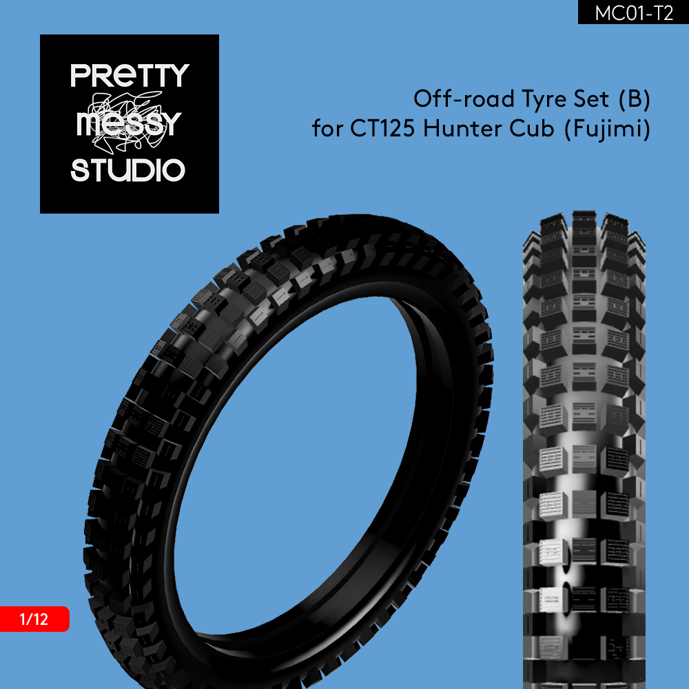 Off-road Tires Style B for Fujimi 1/12 CT125 Hunter Cub